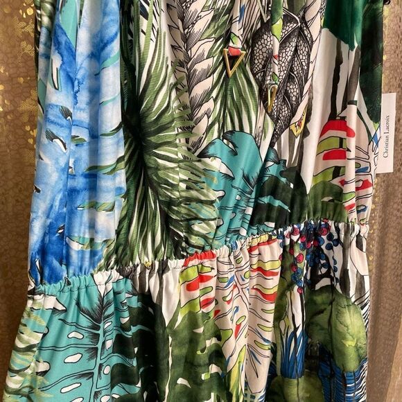 Christian Lacroix x Swiminista Carefree Mini Dress Jardin Exochic Print, Green T - Picture 6 of 8